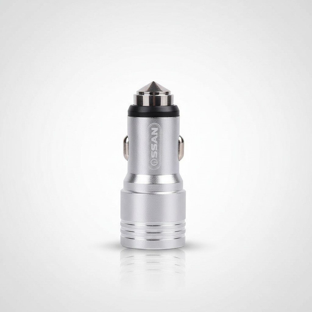 Sạc xe hơi Ossan 2 cổng 2.4A kiêm búa phá kính OS-AC30