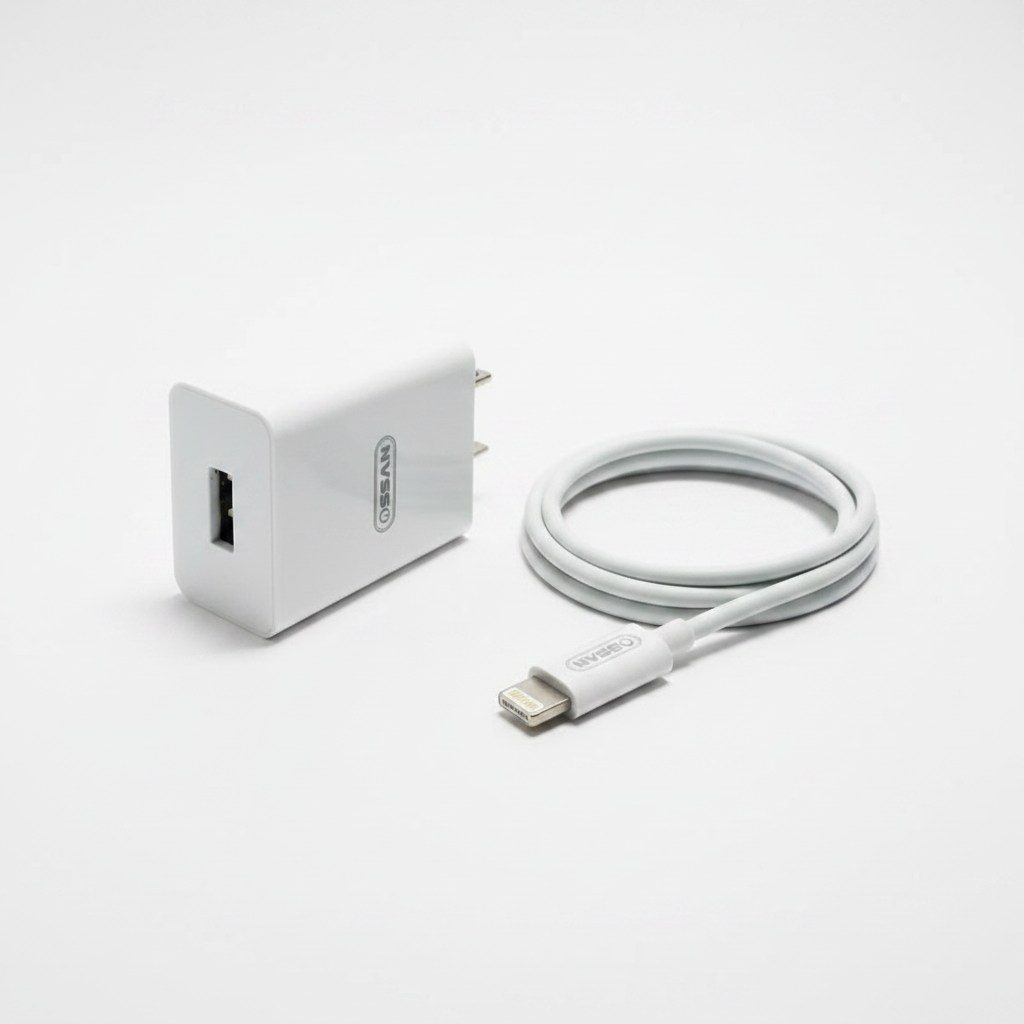 Bộ sạc Ossan cho iPhone củ 5V-2A + cáp Lightning Combo 2in1 OS-B2i