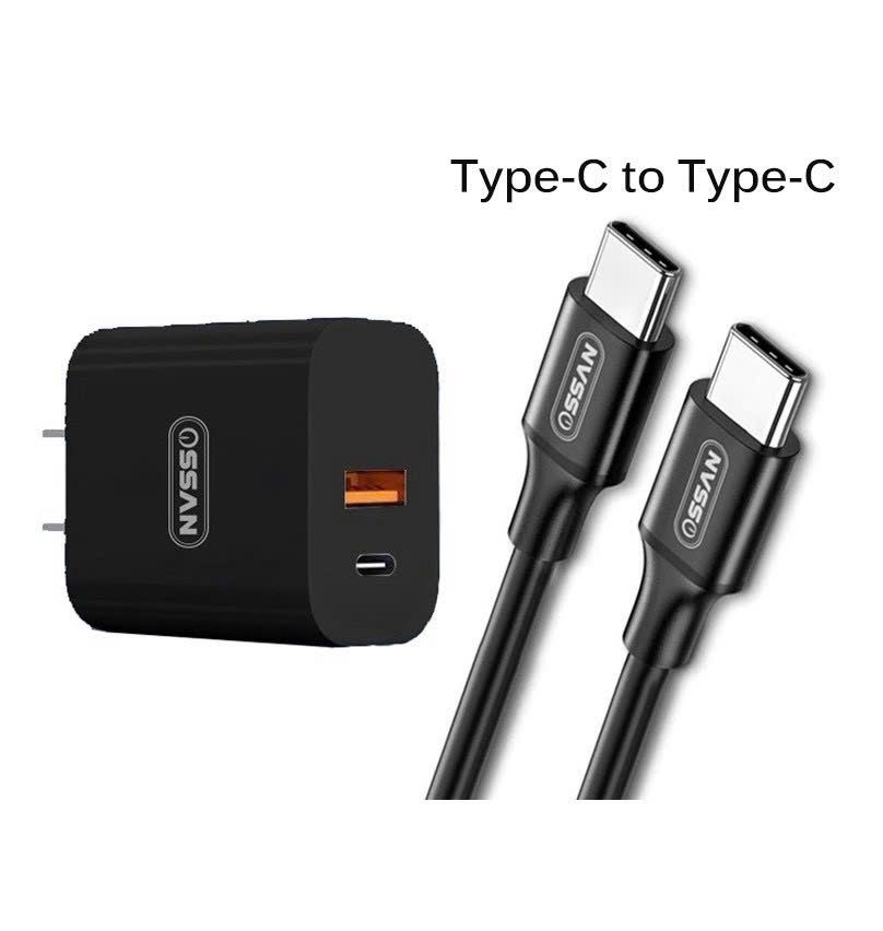 Bộ sạc nhanh Ossan 20W củ 2 cổng + cáp Type-C to Type-C OS-PD20C