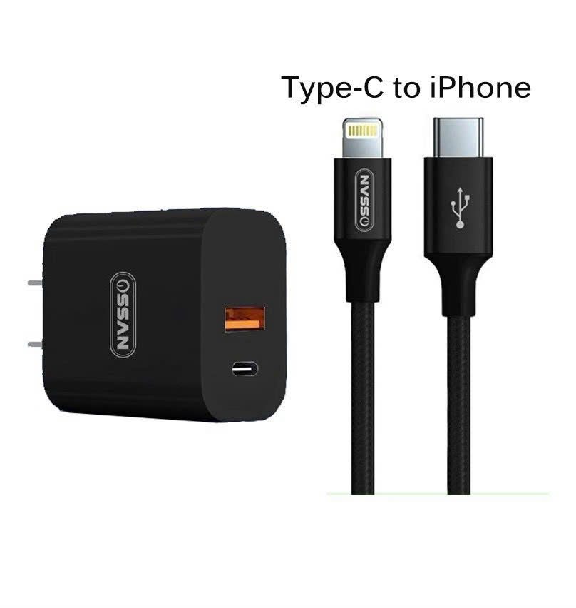 Bộ sạc nhanh Ossan 20W củ 2 cổng + cáp Type-C to Lightning cho iPhone OS-PD20i